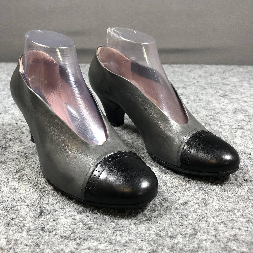 BeautiFeel Maya Pumps Womens 38 7 Gray Black Leather Comfort Slip On Heels